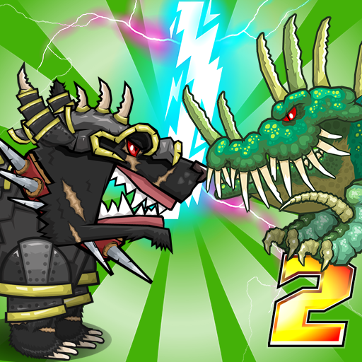 A screenshot from the Mutant Fighting Cup 2 APK indicates fierce monster combat.