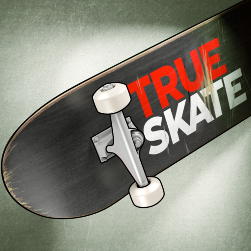 A skater in True Skate APK does a trick in midair.