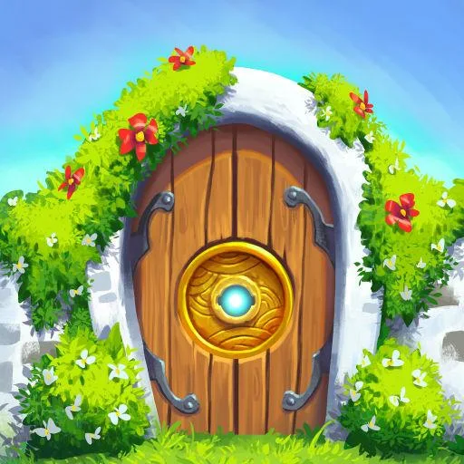 In the puzzle game, a player is seen joyfully renovating a vibrant building on Lost Island.