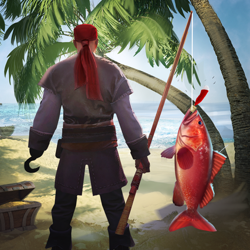 In Last Fishing: Monster Clash Hook APK, a relaxed seashore is shown with a fisherman throwing his line into the azure water.