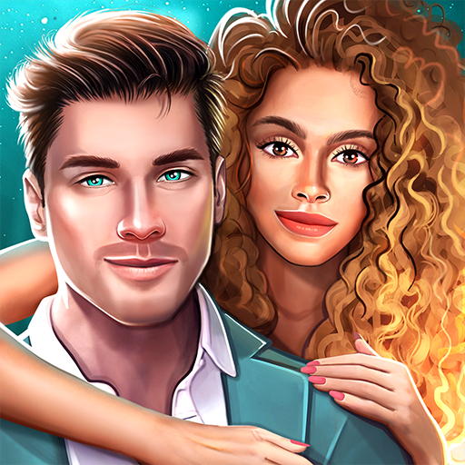 In Love Story APK, a couple protecting palms represents love and affection.