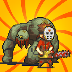 In Dead Ahead APK, a soldier fights a swarm of zombies in chibi style.