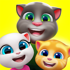 Adorable animals play together in My Talking Tom Friends APK.