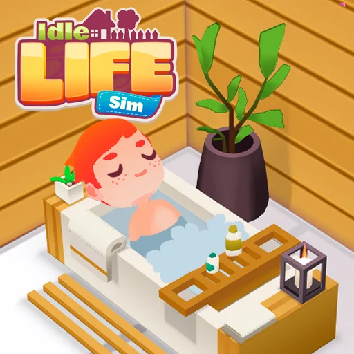 Idle Life Sim APKs customizable avatar and suitable residence designs are visible in a screenshot.