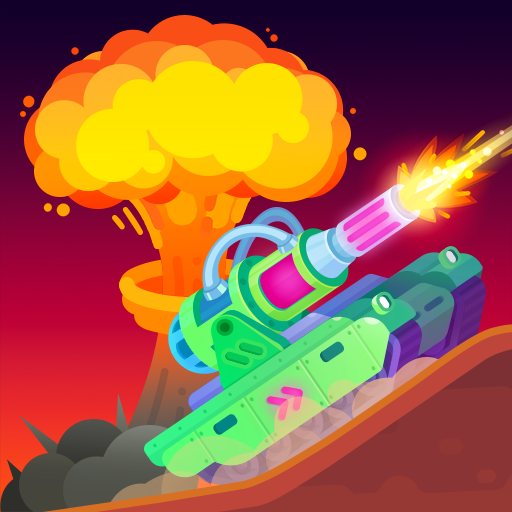 The explosive tank fights in Image Tank Stars APK feature appropriate visuals and plenty of weaponry.