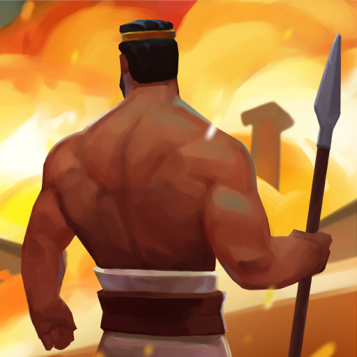 A tough gladiator prepares for combat in the ancient Roman arena, as seen in the Gladiators: Survival in Rome APK.