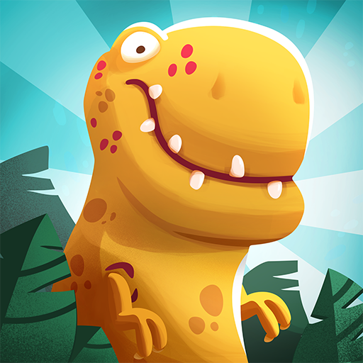 In Dino Bash, a gang of robust dinos protects a valuable egg from advancing cavemen.