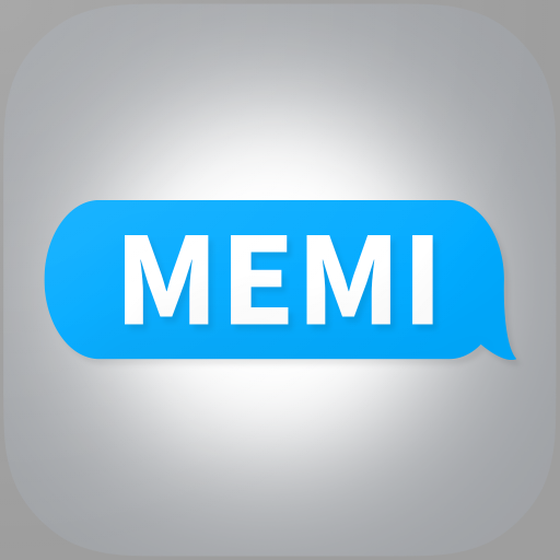 An amusing text chat with customizable names and profile photographs is visible in a screenshot from the MeMiMessage app.