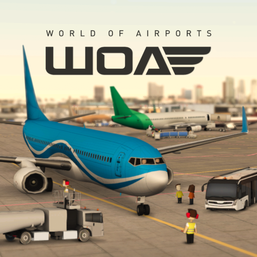 World of Airports APK capabilities include a busy airport with parked planes and energetic runways.