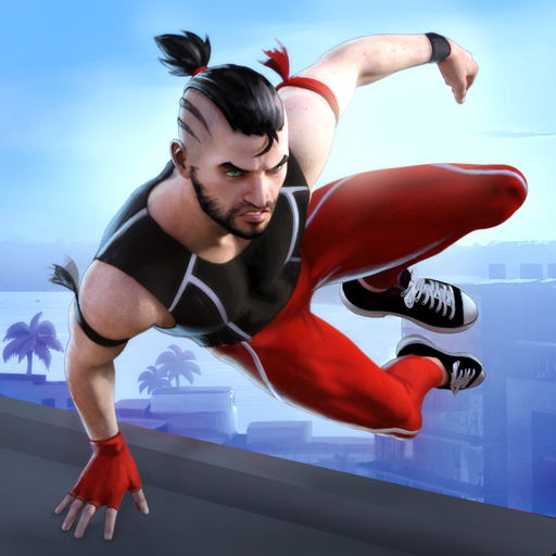 A player in Parkour Simulator 3D APK makes a volatile parkour soar.