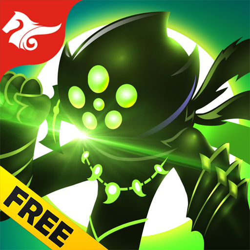 League of Stickman APK: Hero is engaged in a bloody struggle against several foes within the shadows.