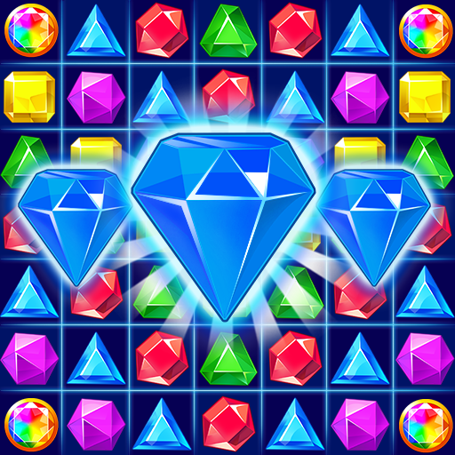 Screenshot of Jewel Crushs vibrant gem-matching movement