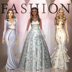 an elegant storefront in Fashion Empire APK with cabinets of lovely apparel and accessories.