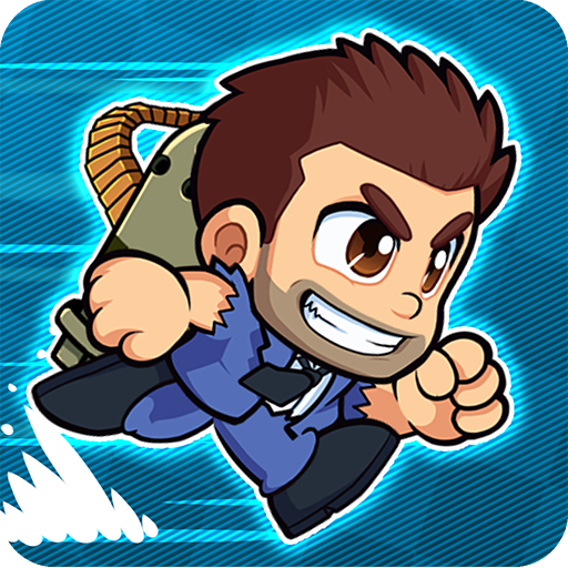 Screenshot from the APK for Jetpack Joyride: Characterize the use of a jetpack to fly through the air while warding off limitations and accumulating coins.