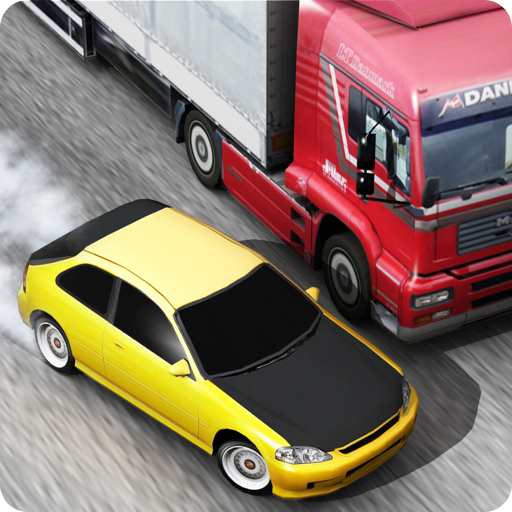 Traffic Racer APK screenshot showing the frantic racing action on the wide road