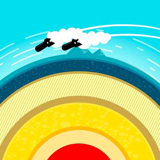 Screenshot of the Planet Bomber games powerful planet-bombing movement