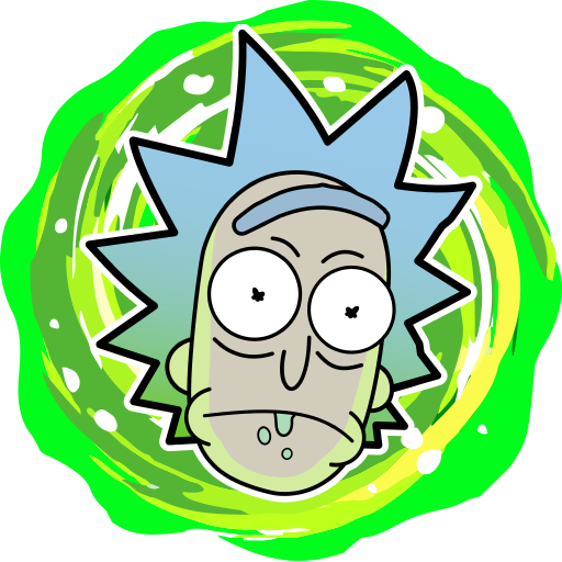 The Pocket Mortys APK features an illustration of several Morty iterations, highlighting their special abilities and designs.