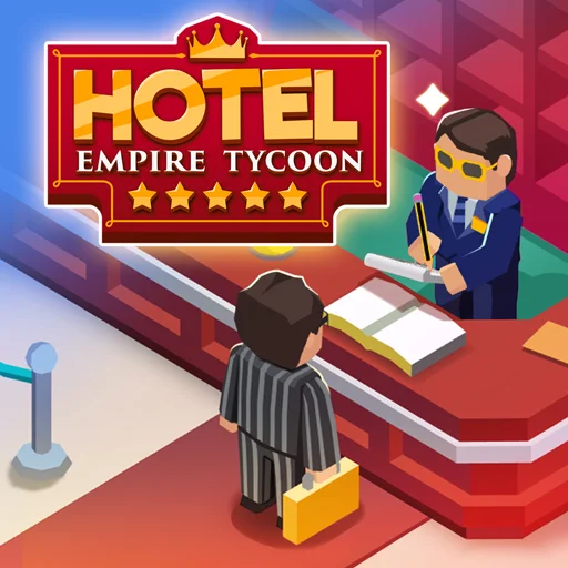 In Hotel Empire Tycoon APK, an opulent hotel room with tasteful furnishings and comfort for discriminating site visitors is displayed.