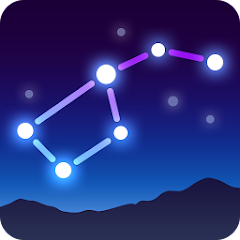 a screenshot of the constellations and night sky from the Star Walk 2 app.