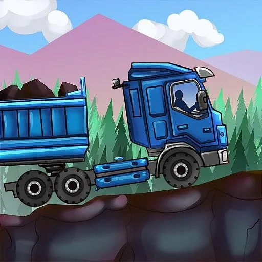 In the online game Trucker Real Wheels, the participant controls a truck across tough terrain.