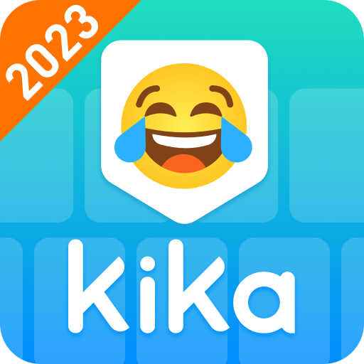 Personalized picture keyboard with colorful issues, fonts, emojis, and tapping consequences at the Kika Keyboard app.