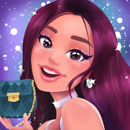 A model in Fashion Style Dressup & Design APK is wearing a fabulous nighttime robe.