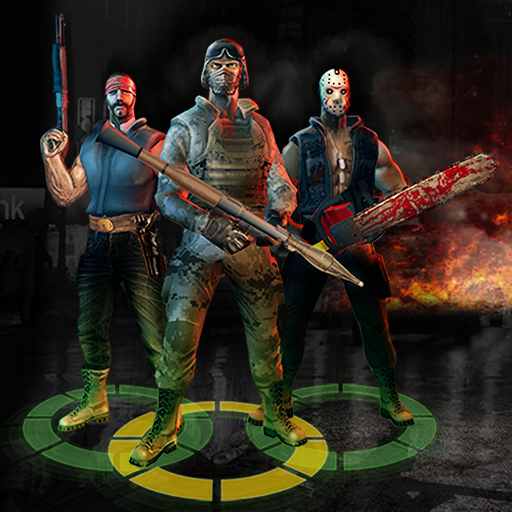 In Zombie Defense, a daring survivor fires at an advancing army of zombies.