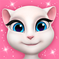 In the My Talking Angela APK, Angela is dressed stylishly for the summer season, even as she takes in the sunshine.