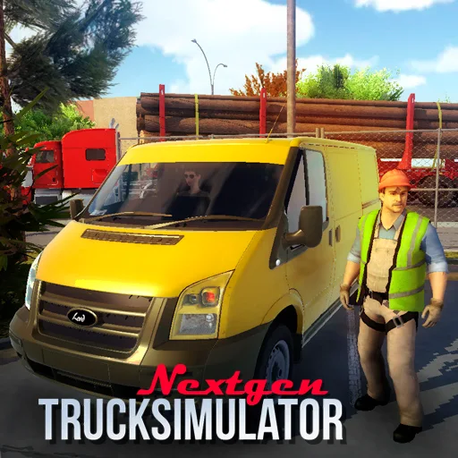 The Nextgen: Truck Simulator APK has an automobile touring across a picturesque panorama.