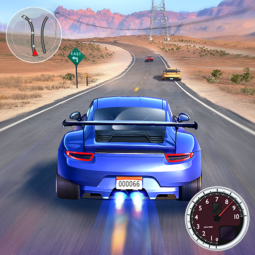 Street Racing HD APK screenshot of a disturbing road race