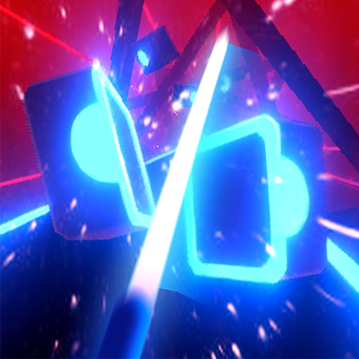 In Beat Blade: Dash Dance APK, the warrior person slashes cubes to the music.